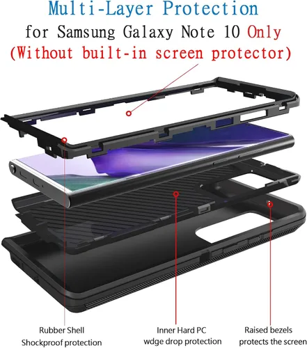 Miniatura 3 de Funda para Samsung Galaxy Note 10 5G, [grado militar] protectora a prueba de golpes, resistente funda de teléfono para Note 10 de 6.3 pulgadas