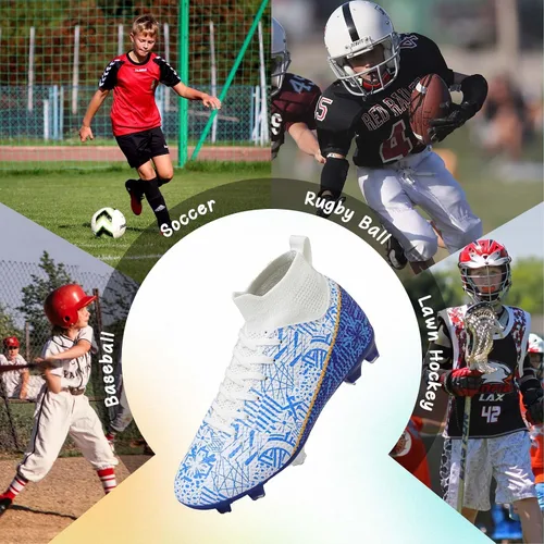Miniatura 6 de Tacos de fútbol para niños y niñas, zapatos de fútbol para césped AGFG