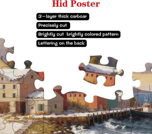 Miniatura 3 de Rompecabezas para adultos de 1000 piezas, juego para adultos y familiares, paisaje costero de invierno, nevado Shore Lighthouse C0836