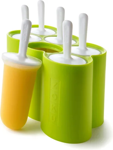 Zoku - Moldes clásicos para paletas, 6 moldes de paleta de fácil liberación con palillos y protección antigoteo, sin BPA Verde