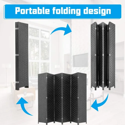 Miniatura 6 de Divisores de habitación y pantallas de privacidad plegables, 4 paneles de 6 pies, divisor de separación de habitación portátil plegable de 6 pies
