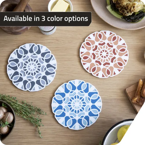 Miniatura 8 de Peleg Design TriveTile - Juego de salvamanteles para ollas y sartenes calientes, divertido y decorativo, salvamanteles de cocina antideslizantes