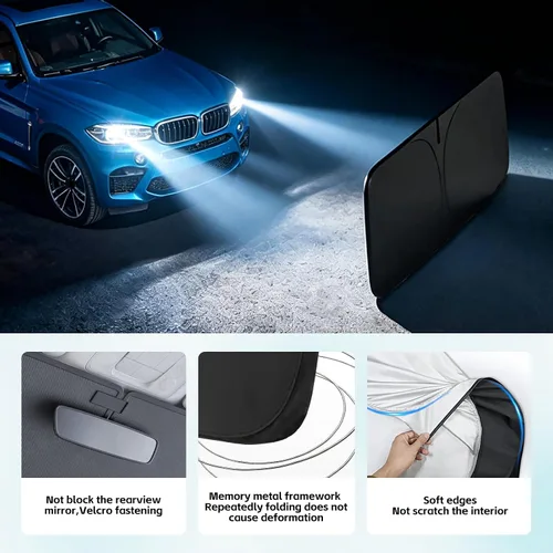Miniatura 5 de Parasol para parabrisas delantero compatible con Toyota Highlander 2020-2023 2024 2025, protector de visera solar bloquea los rayos UV, parasol