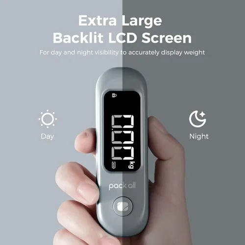 Miniatura 2 de pack all Báscula de equipaje de 110 libras, báscula digital de equipaje de mano, báscula de peso para maleta de viaje con pantalla LCD, batería