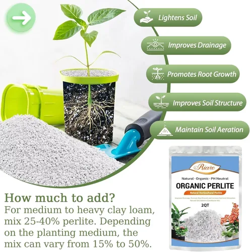 Miniatura 3 de Riare Perlita orgánica de 2 cuartos de galón para plantas, enmienda de suelo de perlita hortícola para plantas, mezcla de macetas, acondicionador