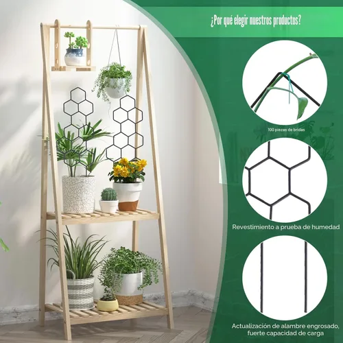 Miniatura 2 de WellSign Enrejado pequeño para plantas en maceta, enrejado de metal de 15.94 pulgadas para plantas trepadoras, maceta de interior, celosía