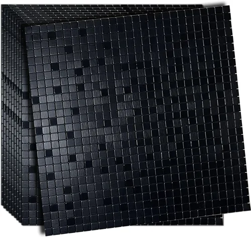 Miniatura 9 de XUANINY 10 hojas de azulejos de aluminio de superficie negra para loseta en muro para cocina