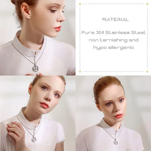 Miniatura 4 de Sigil of Lilith Collar con cadena de serpiente de 200in colgante y cadena de acero inoxidable puro 304