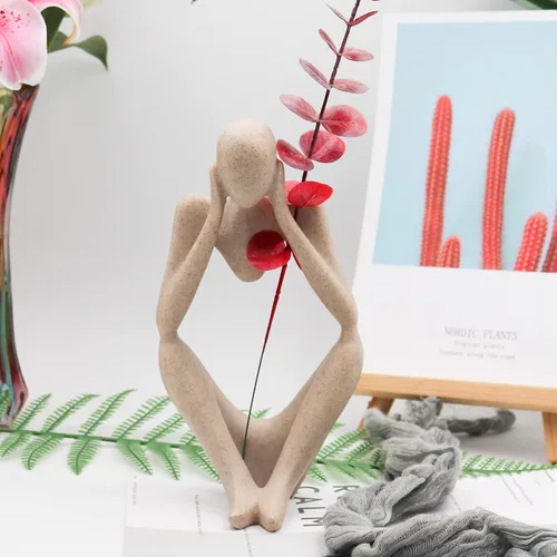 Miniatura 14 de Dnoifne La escultura del Pensador, adornos para acuario, estatua de escultura abstracta, arte decorativo de regalo, figura de decoración del hogar