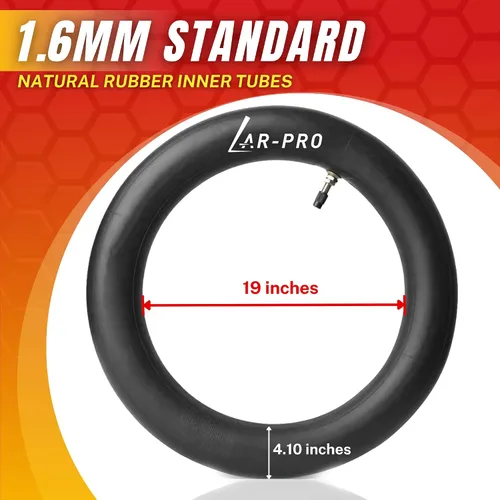 Miniatura 4 de Paquete de 2 tubos interiores de motocicleta 100/90-19 (4.10 x 19), tubos de goma natural para motocross de 19 pulgadas, tubos resistentes a