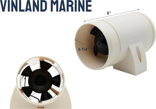 Miniatura 2 de Vinland Marine Soplador de sentina ABS moldeado por inyección Ø3 de diámetro, sistema de 12 voltios, fusible de 2.7 A; 2.5 amperios; 158 CFM
