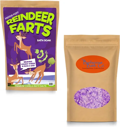 Miniatura 5 de Reindeer Fizzing Bath Soak - Regalo único de broma navideña para niños - Divertidos regalos de baño de Navidad para adolescentes, sales de baño