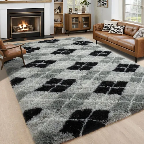 Miniatura 107 de Noahas - Alfombra suave y afelpada para habitación de niña y sala de estar, colorida, decoración para guardería, teñido anudado arcoíris, azul