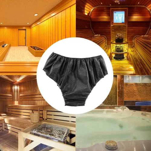 Miniatura 3 de 50 piezas bragas desechables transpirables no tejidos calzoncillos para SPA viaje salón de belleza, Negro, Talla única