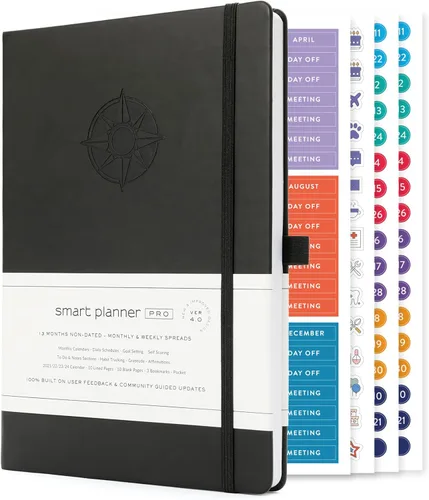 Miniatura 10 de Smart Planner Pro - Planificador diario sin fecha - Agenda grande A4 - Logre objetivos y aumente la productividad con secciones semanales