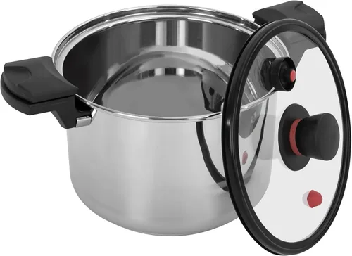 Miniatura 4 de Olla a presión de 7L/6.35 cuartos de galón, olla a presión de acero inoxidable 201 con válvula de limitación de presión y esponja, utensilios