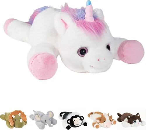 Miniatura 14 de GILFWM Animales de peluche con peso de gato - 21.3" Almohada de juguete linda, regalos de peluche para niños, niñas y adultos, 3 lbs, felpa suave