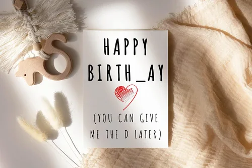 Miniatura 2 de LissiArt97 Happy Birth-Ay! (I'll Give You The D Later) - Tarjeta divertida de cumpleaños para él, ella, marido, esposa, novio, novia, tarjeta