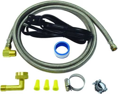 Miniatura 5 de Whirlpool Range Cable de alimentación y kit de instalación para lavavajillas Eastman con conectores trenzados de acero inoxidable de 6 pies