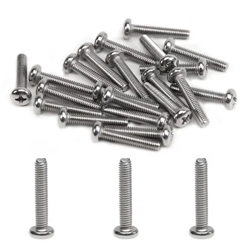 Miniatura 30 de Tornillos de máquina de jalar de perilla M4-0.028x0.197 in M4-0.028x0.197 in Tornillos de cabeza plana métrica Phillips Drive Tornillo de cabeza