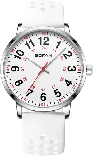 BOFAN Reloj de enfermera para enfermeras, profesionales médicos, estudiantes, médicos con varios colores médicos, esfera fácil de leer, segunda mano