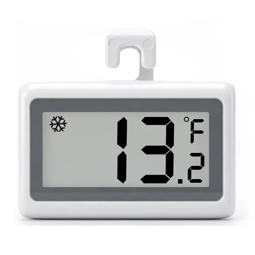 Termómetro digital para refrigerador, termómetro para nevera y congelador con pantalla LCD grande, medidor de temperatura magnético del congelador