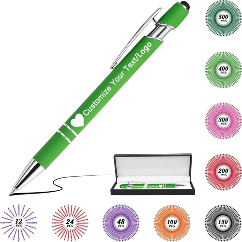 Miniatura 19 de Bolígrafos personalizados con nombre y logotipo, hasta 500 bolígrafos personalizados a granel con grabado gratis regalo para cumpleaños, graduación