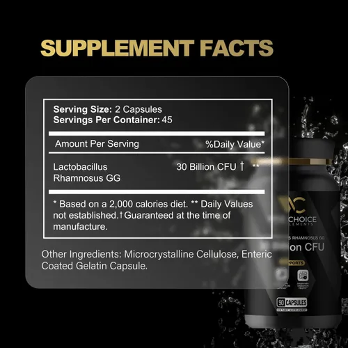 Miniatura 5 de Lactobacillus Rhamnosus GG Probiótico 30 mil millones de UFC 90 cápsulas Cepa LGG para una salud intestinal avanzada y apoyo inmunológico