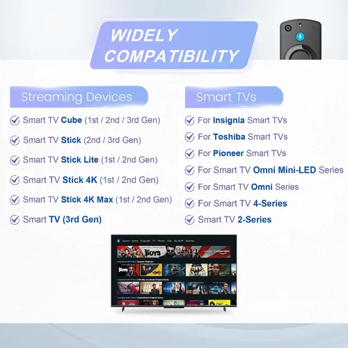 Miniatura 2 de Control remoto de TV de repuesto compatible con Smart Fire Smart TV Stick Lite, para Firestick (4K/2ª generación/3ª generación/4K Max)