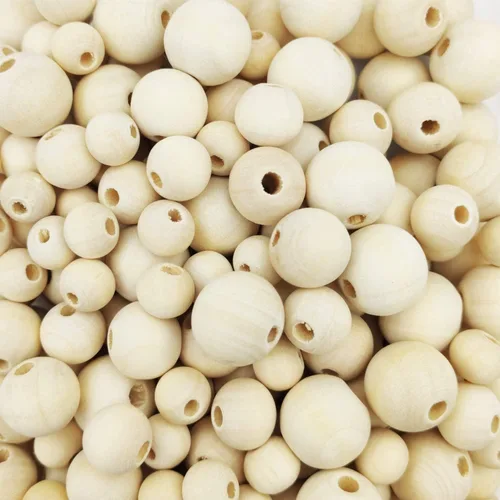 Miniatura 5 de 1000 piezas de cuentas de madera de 6 mm, cuentas de madera natural sin terminar, cuentas de madera redondas sueltas para manualidades, cuentas