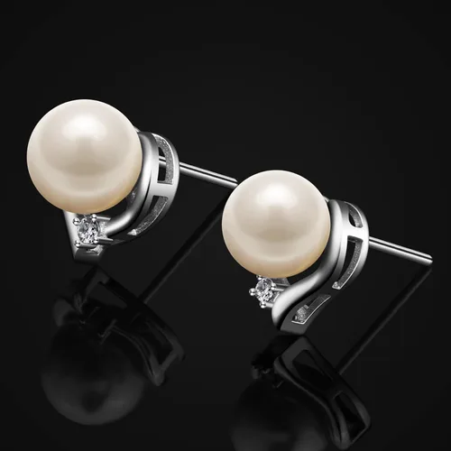 Miniatura 5 de Jewlldeen Pearl Earrings for women, 925 Sterling Silver Studs Jewelry,Gifts for Women, Wife,Mom,Girls, Her