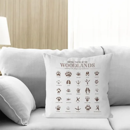 Miniatura 4 de IWXYI Fundas de almohada de bosque, fundas de almohada de pistas de animales de 18 x 18, decoración de guardería de bosques, fundas de almohada