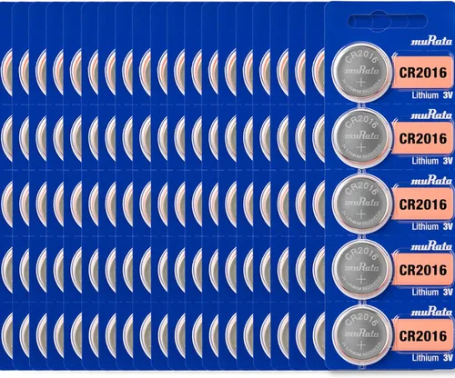 Murata Batería CR2016 DL2016 ECR2016 3V Litio Moneda Celda (100 Baterías)