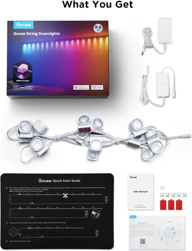 Miniatura 8 de Govee RGBIC - Tira de luces LED inteligentes que funciona con Alexa, lámpara de pared de interior que cambia de color, para fiestas, sincronización