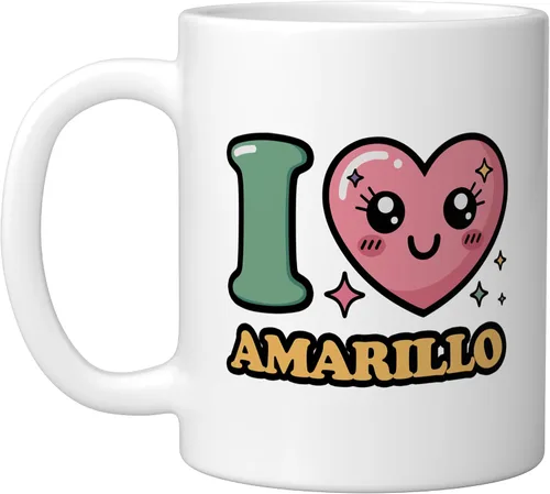 Miniatura 10 de I love Amarillo Ceramic Mug, Black/White