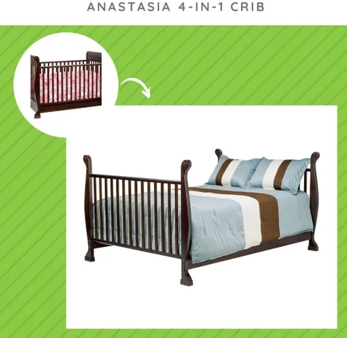 Miniatura 2 de CC KITS Kit de conversión de tamaño completo Rieles de cama para cuna Davinci Anastasia 4 en 1 (Espresso)