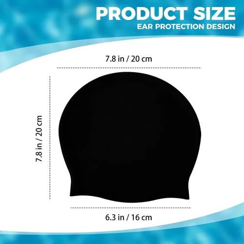 Miniatura 5 de Gorro de natación extra grande para mujeres y hombres, adultos, jóvenes, gorro de natación de silicona impermeable para cabello muy largo, cabello