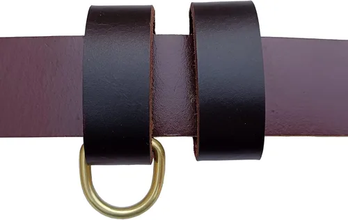 Miniatura 9 de Paquete de 2 protectores de cinturón de cuero + 1 llavero con hebillas de latón macizo, protectores de cinturón de cuero para hombres y mujeres