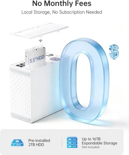Miniatura 3 de Sistema de cámara de seguridad PoE 4K con NVR, 4 cámaras exteriores con cable de 8 MP, grabación local 24/7, sin tarifas mensuales, detección