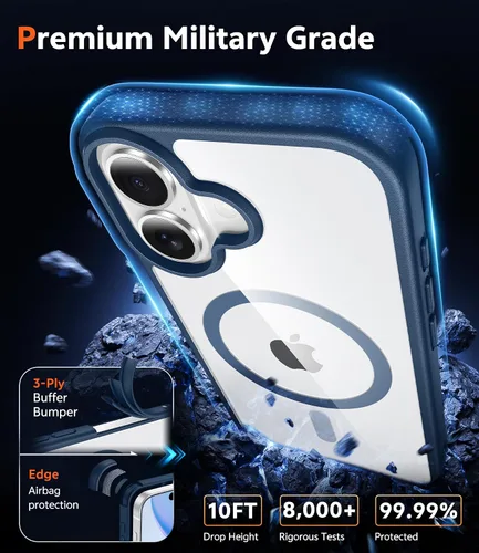 Miniatura 51 de FNTCASE Funda para iPhone 13 Pro-Max: Fundas magnéticas transparentes compatibles con Magsafe Slim anti amarillamiento protección contra caídas