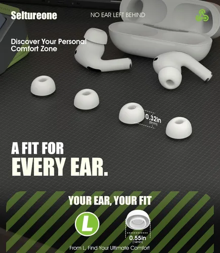 Miniatura 3 de 4 pares de almohadillas de repuesto para Airpods Pro/Pro 2 con orificio de reducción de ruido, silicona suave antideslizante con caja