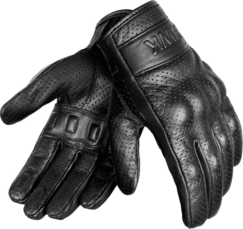 HWK – Guantes de cuero para motocicleta para hombre, motocross, motocicleta, táctica, motociclista, para conducir, carreras