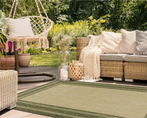 Miniatura 24 de Liora Manne Carmel - Alfombra tejida de perfil bajo de fácil cuidado para interiores y exteriores, color aguamarina, 6 pies 6 pulgadas x 9 pies 4