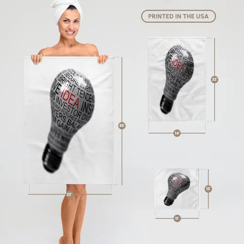 Miniatura 6 de 3dRose Concept Design of a Light Bulb with the Word idea in red Letter on it 22x30 Bath Hand Pool Towel