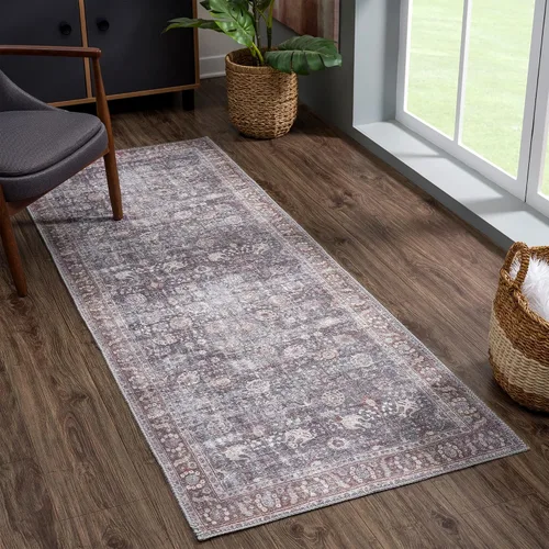 Miniatura 31 de Bloom Rugs - Alfombra lavable, antideslizante, de 1,83 x 2,74 m, color beige/blanco claro con borde tradicional, para sala de estar, dormitorio