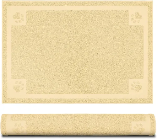 Miniatura 9 de Tapete de alimentación de mascotas para perros y gatos grandes, 35 x 25 pulgadas, flexible e impermeable para alimentos y agua, tapete de comida