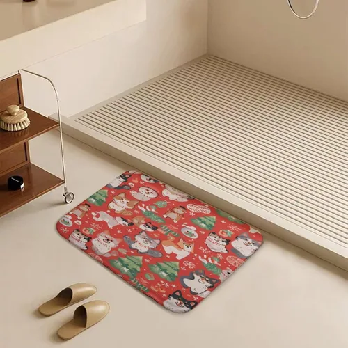 Miniatura 5 de Tapete de baño de franela antideslizante para bañera de 16 x 24 pulgadas, tapete de baño de microfibra súper suave, antideslizante, absorbente