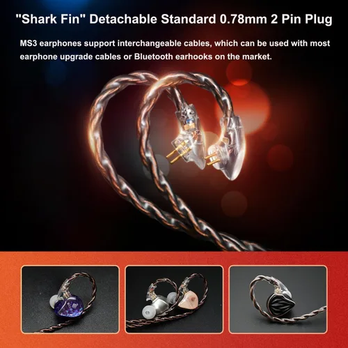 Miniatura 7 de Hidizs Monitores intrauditivos MS3, auriculares híbridos IEM con cable 2BA+1DD, incluye 3 filtros de afinación neumática, exclusivo escenario