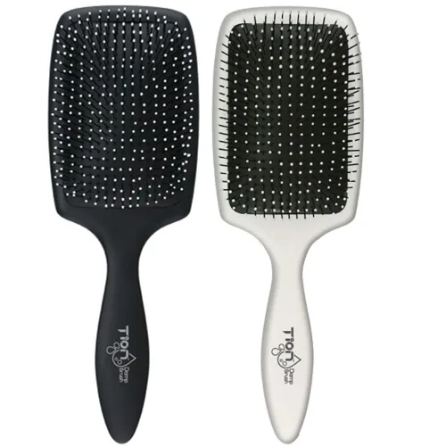 Tion TION - Juego de cepillos profesionales para desenredar el cabello húmedo (negro y blanco) | Puntas de bolas con infusión de iones negativos que