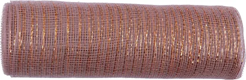 Miniatura 35 de YYCRAFT cinta metálica de malla de poliéster para decoración y manualidades, 10 yardas Rosa